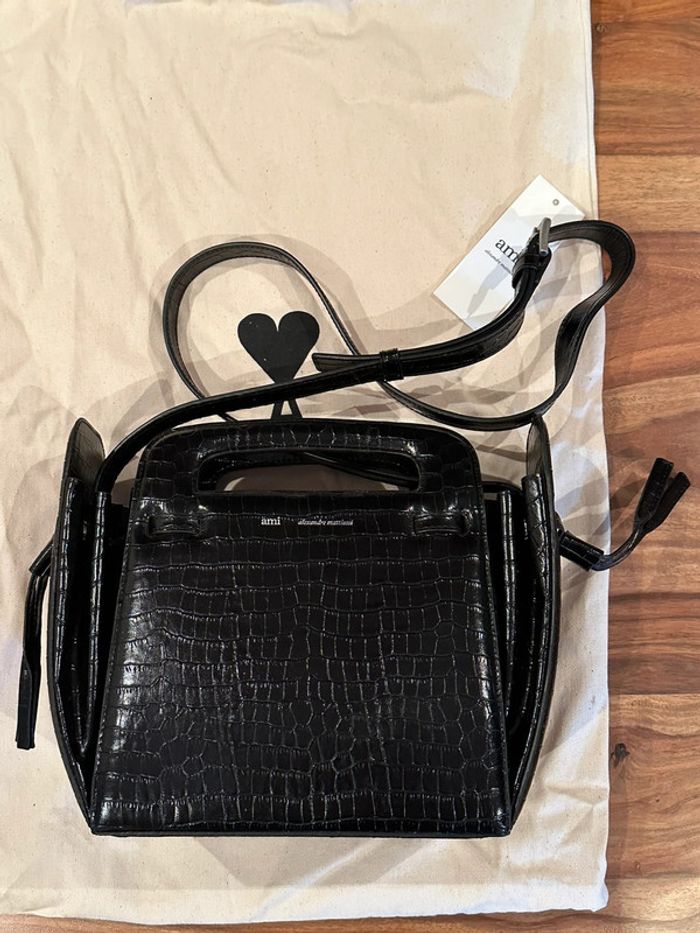 Sac à main en cuir effet croco Ami Paris neuf - photo numéro 3