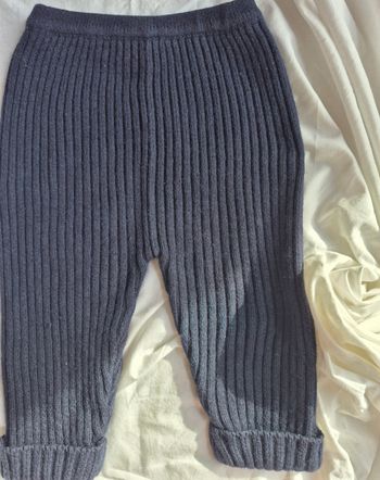 Pantalon garcon en maille bleu marine – Bout’chou (Galeries Lafayette) - 6 mois