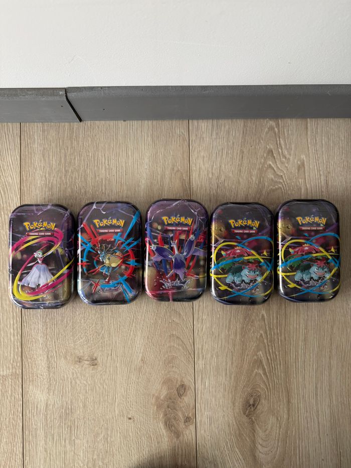 Lot 5 Mini Tins ME01 Méga-Héroïsme Pokémon FR Scellées - photo numéro 1