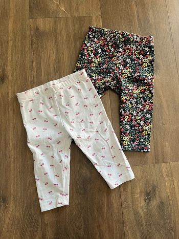 Lot leggings à motifs bébé fille 6 mois