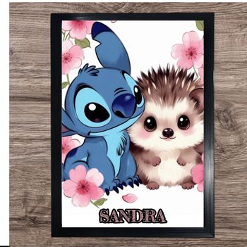 Cadre personnalisé Stitch Disney prénom au choix