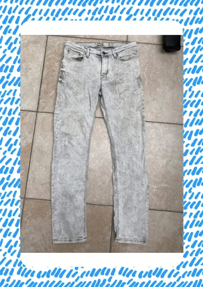 Jean slim fit Celio 40 blanc gris clair - photo numéro 1