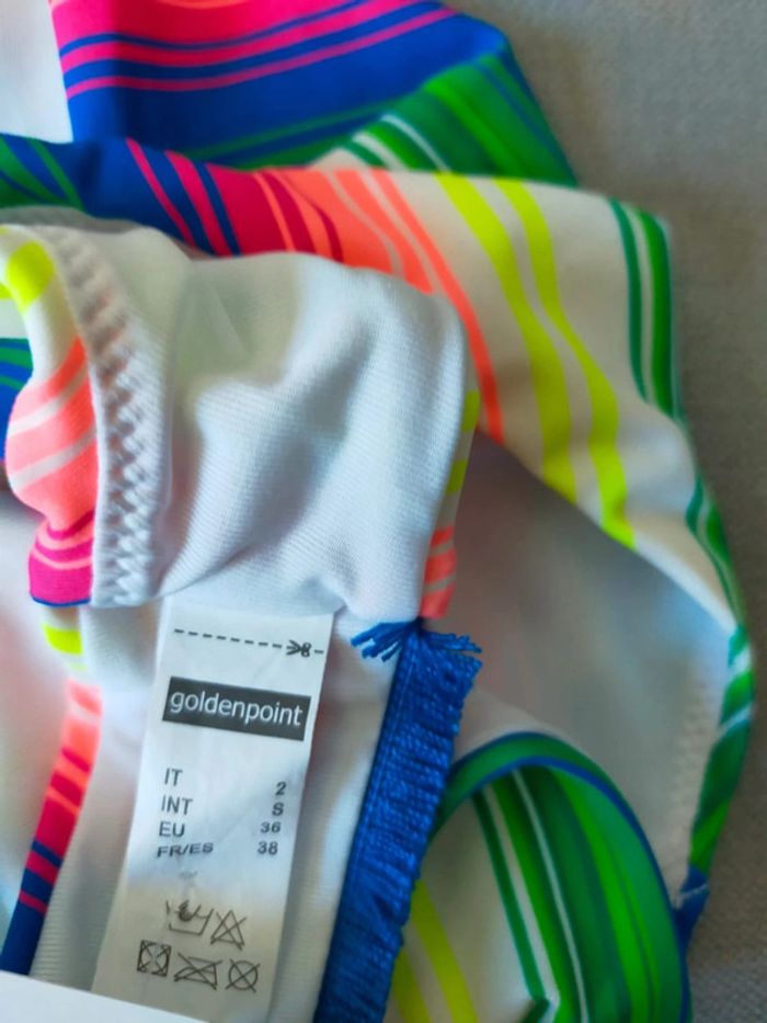 Bas de maillot rayé multicolore – Goldenpoint – Taille 38 - photo numéro 3