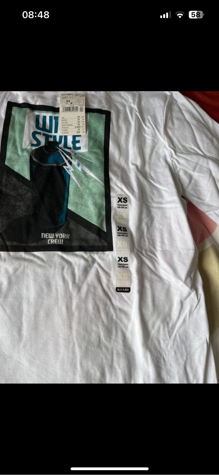 T-shirt manche longue XS enfant neuf - photo numéro 2