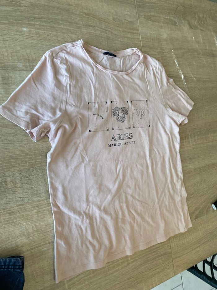 t-shirt femme rose pale - photo numéro 2