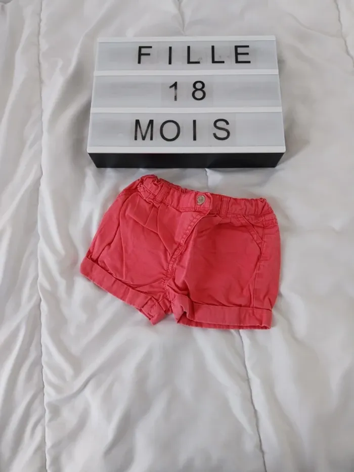 Short fille 18 mois Tape a l'œil