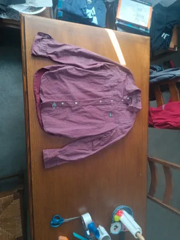 Chemise a point rouge bordeaux Superdry