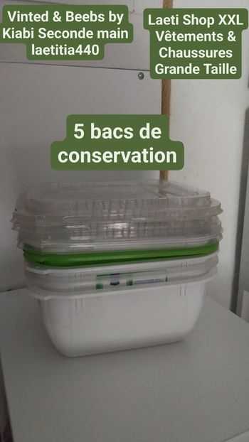 5 bacs de conservation