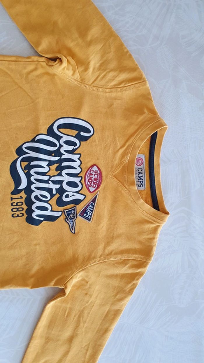 Sweat jaune moutarde Camps United - photo numéro 4