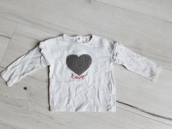 Vêtement bébé fille tee-shirt manches longues Orchestra motif relief coeur 1 an 12 mois