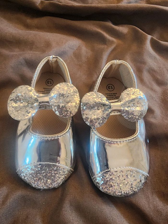 Chaussure argenté  pailletée - photo numéro 3