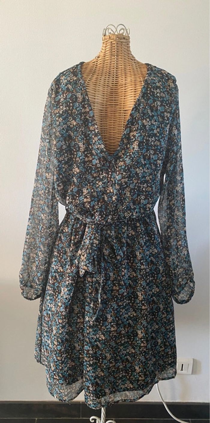 Robe Only liberty à fleurs bleues et marrons taille S