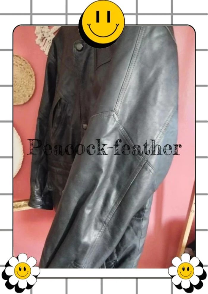 Veste cuir véritable homme noir 56 - photo numéro 8
