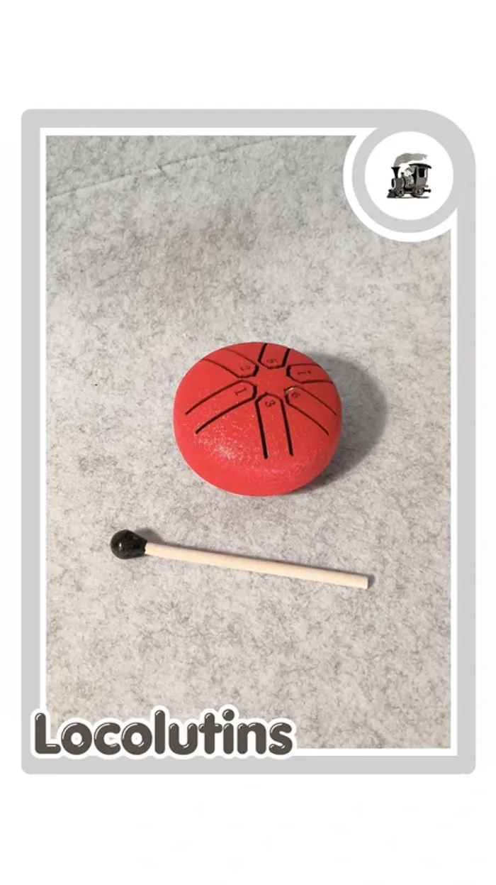 🚂 Tambour à langues ▪ 7,5 cm 6 notes rouge