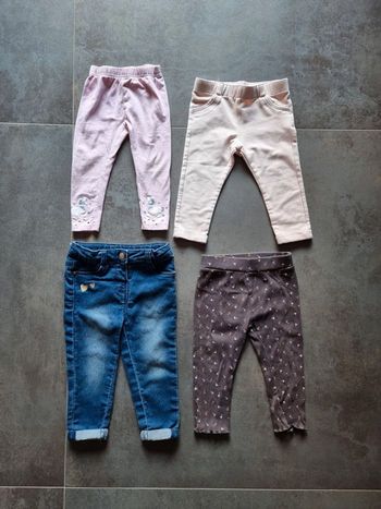 Lot de 4 pantalons bébé fille 18 mois