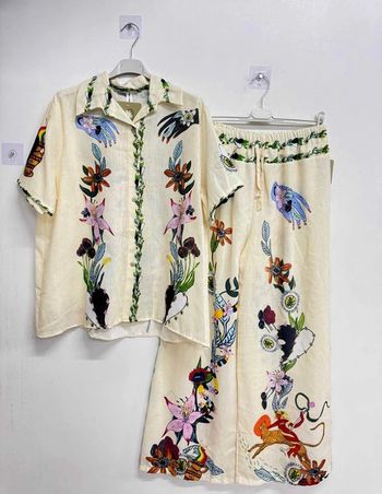 ensemble chemise pantalon motif jungle