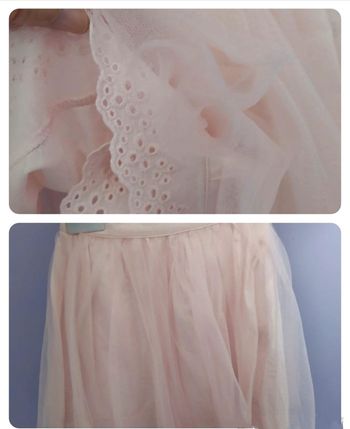 Jupe tulle et dentelle rose pâle en 2 ans