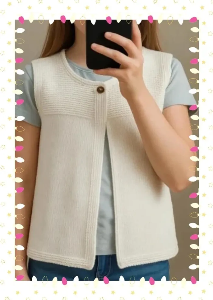 🧵 Joli gilet sans manches fille – Lililotte – Taille 8 ans