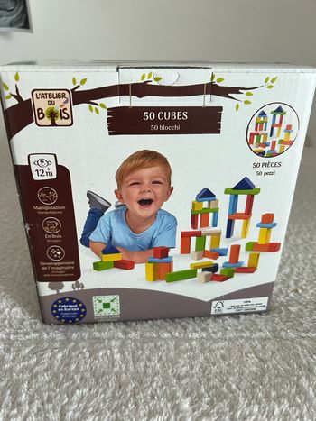 Jeu de construction cubes en bois