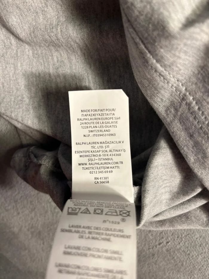 T-shirt Ralph Lauren Crewneck Embroidered Grey Navy Poney – Taille L - photo numéro 7