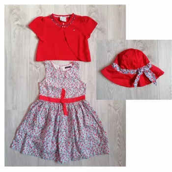 Ensemble Sergent Major Orangerie en Italie 
Robe Gilet 10 ans
Chapeau T4 9/11 ans