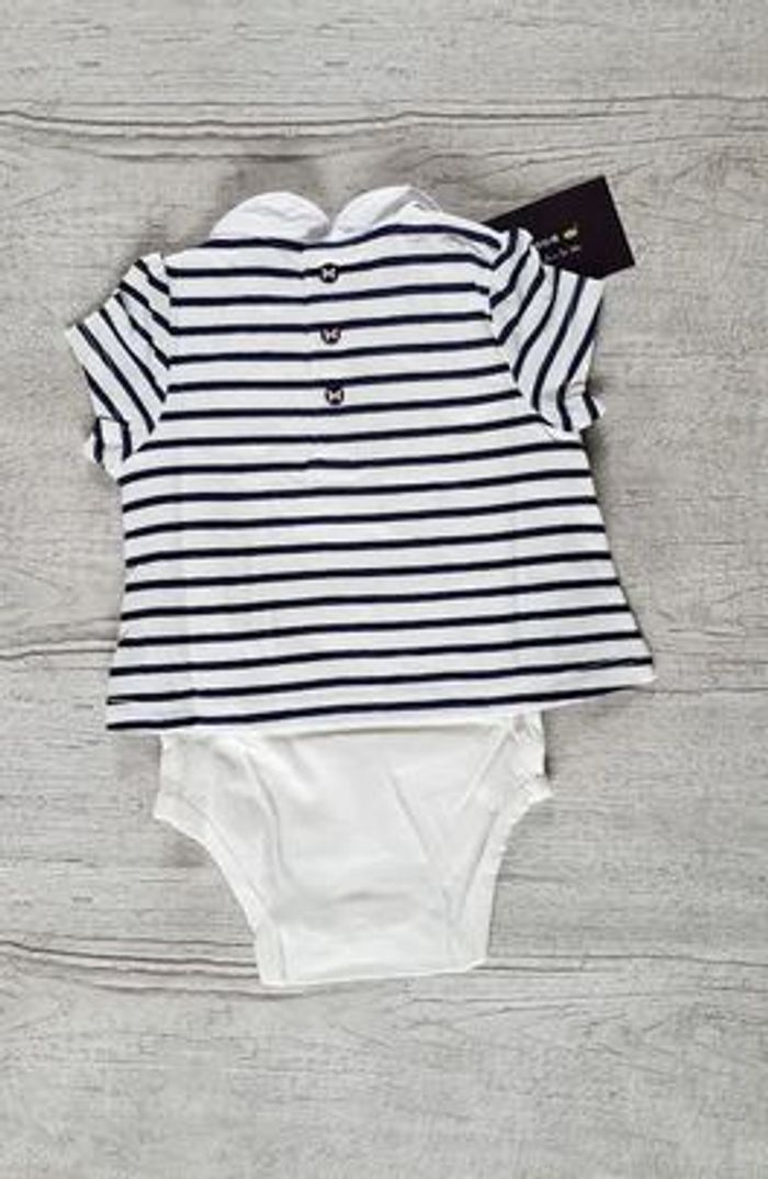 Body fille Zafleur Blanc et bleu 6 mois Sergent Major neuf - photo numéro 2