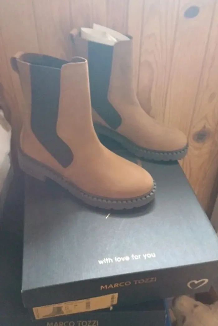 Bottines tendance camel nubbuck taille 38 NEUVE - photo numéro 4