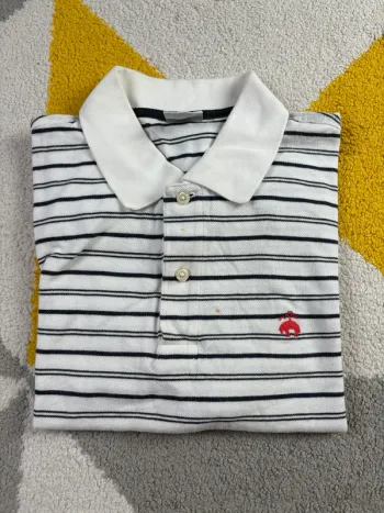 Polo Brooks Brothers | Blanc et bleu marine | Taille M