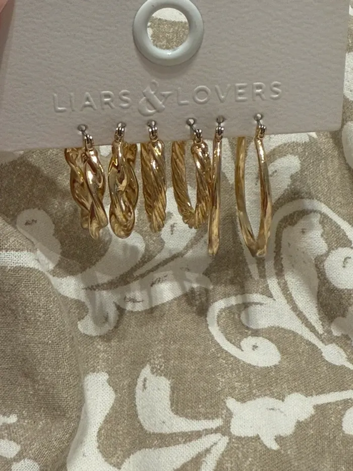 Boucles d’oreilles doré 3 paires - photo numéro 3