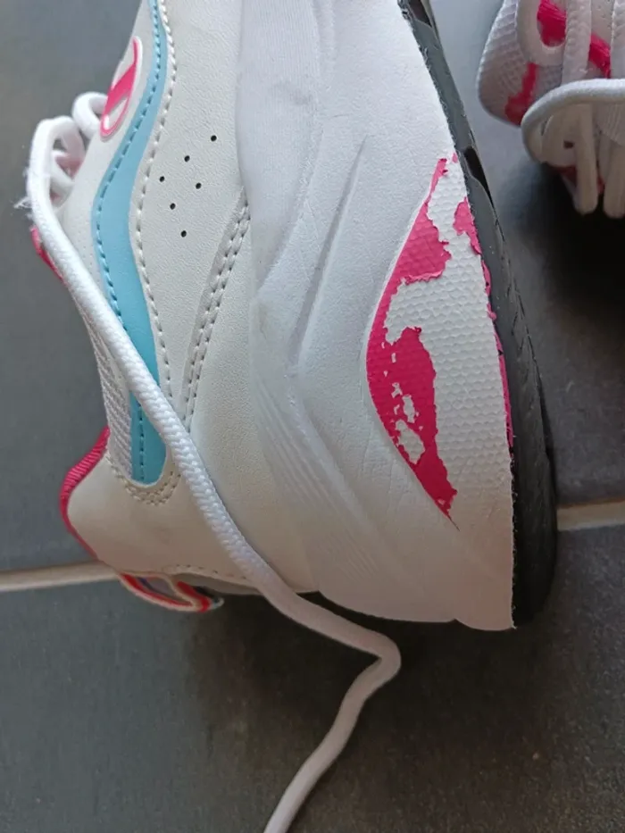 Baskets Champion P36 blanche bleue rose lacets - photo numéro 7