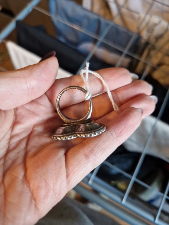 Bague cœur resine point americain - photo numéro 3