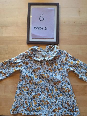 T-shirt manches longues pour fille taille 6 mois très bon état