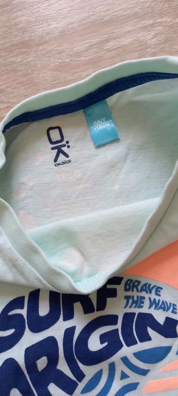 Jolie T-shirt bleu, Okaidi, taille 6 ans. - photo numéro 4