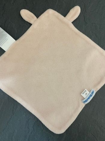 Doudou carré plat lapin vertbaudet pailleté 