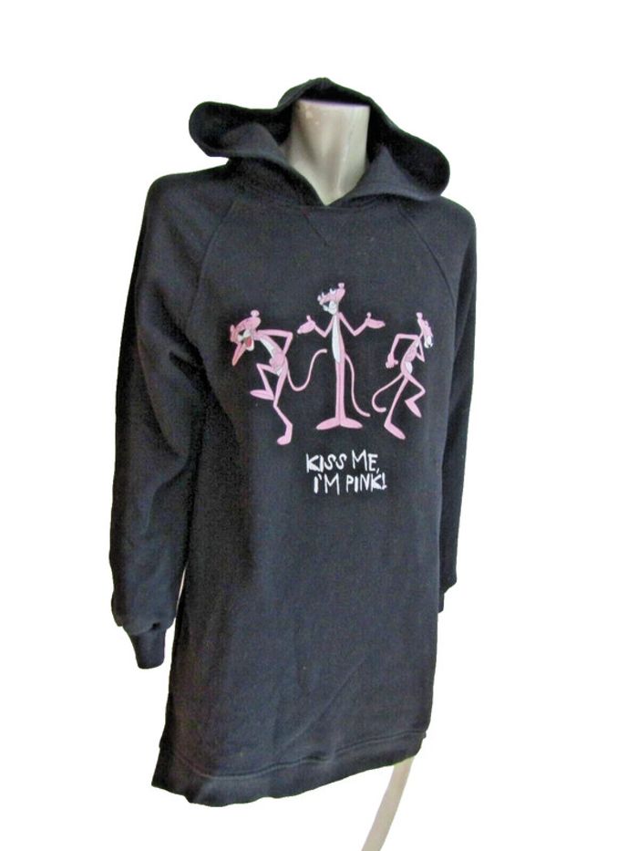 sweat long a capuche dessin devant marque zara pink panther taille indiquée 12-14 ans