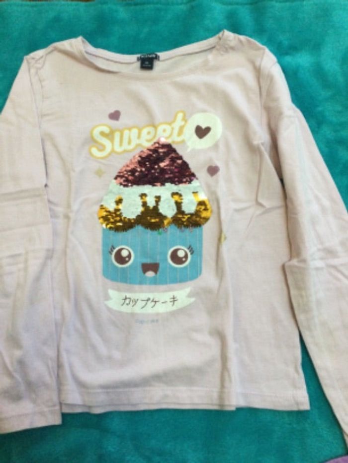 tee shirt teeshirt kiabi 8 ans tbe manches longues