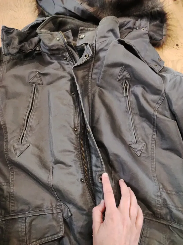 Manteau gris foncé avec capuche amovible - L - photo numéro 9