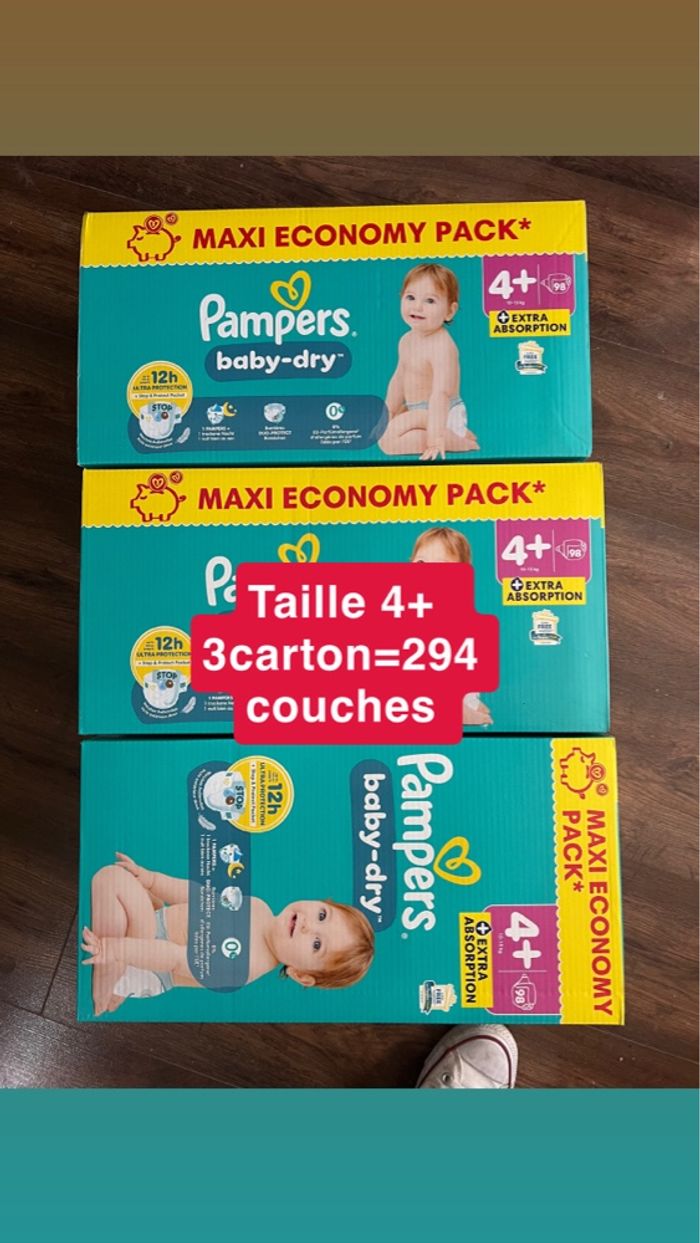 3 carton Pampers taille 4+