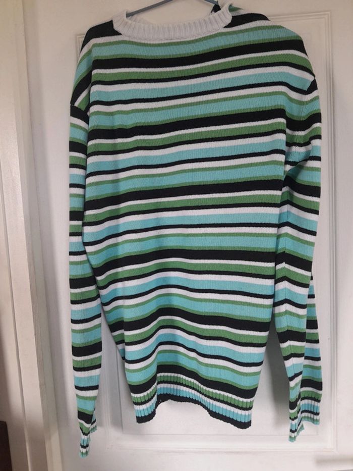 Beau pull coton rayé avec motif - photo numéro 3