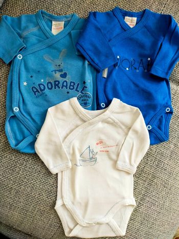 Lot de 3 bodies manches longues - taille naissance