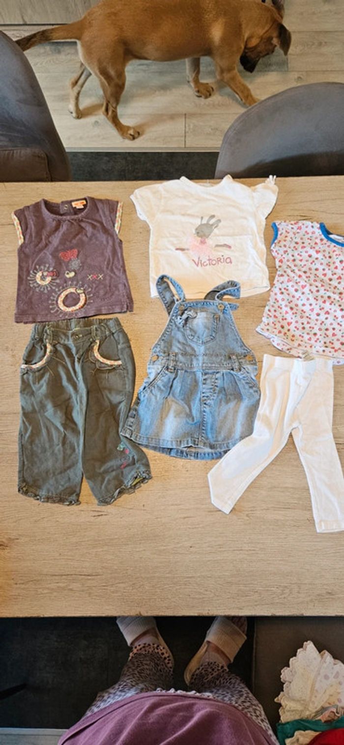 Lot de 3 ensembles pour fille, printemps/été, 18 mois, bon état - photo numéro 2