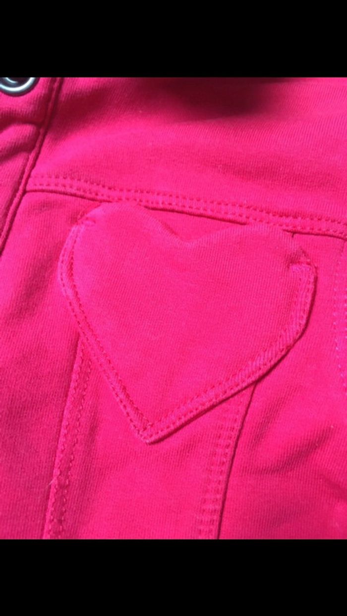 Veste été rose fille à pression et poche en cœur DPAM 24 mois - photo numéro 4