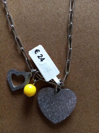 Chaîne et pendentif cœur breloques magnetix