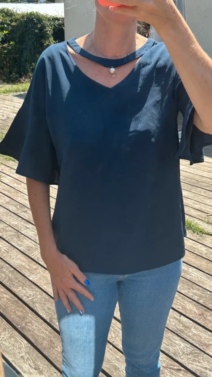 Blouse Molly Bracken Bleu Marine - photo numéro 2