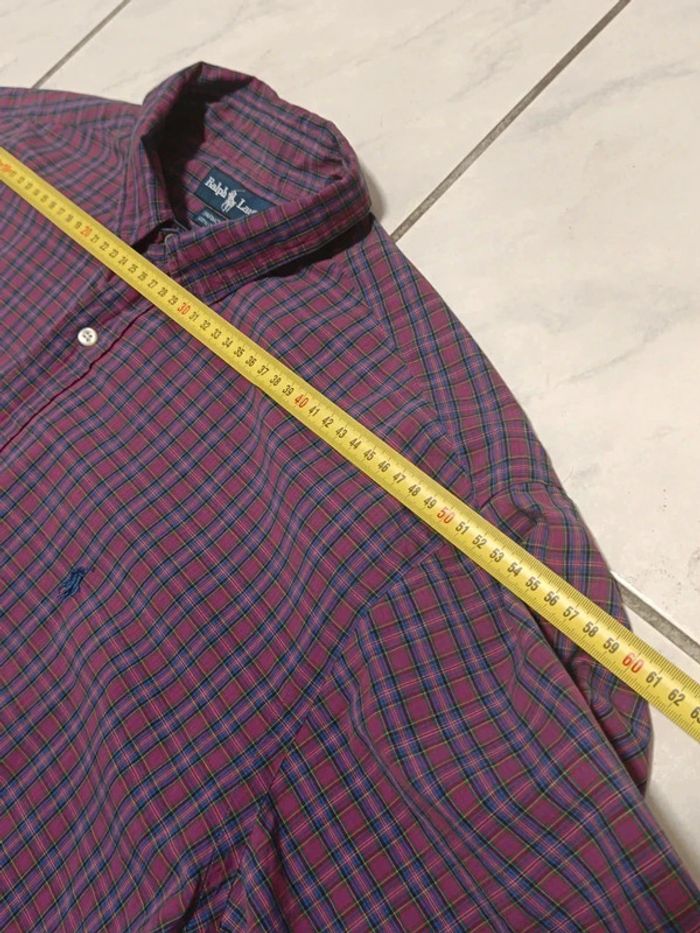 🟣 Chemise Ralph Lauren à Carreaux Rouge & Bleu – Taille 17 1/2 / 34-35 (Yarmouth – L homme) - photo numéro 9