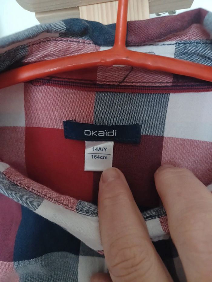 Chemise okaïdi à carreaux 14 ans - photo numéro 3
