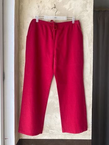 Pantalon en lin bordeaux L