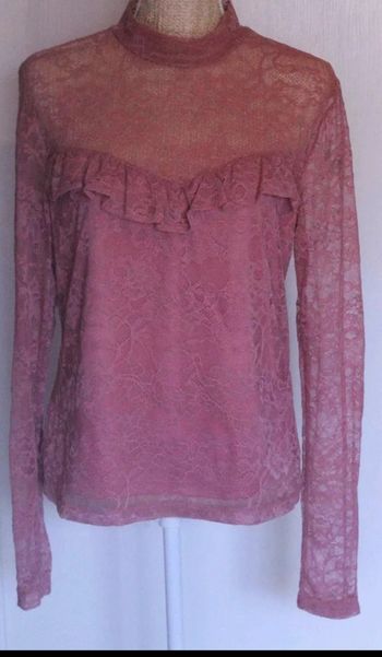 Haut  en  dentelle  rose  - Terranova  - XL