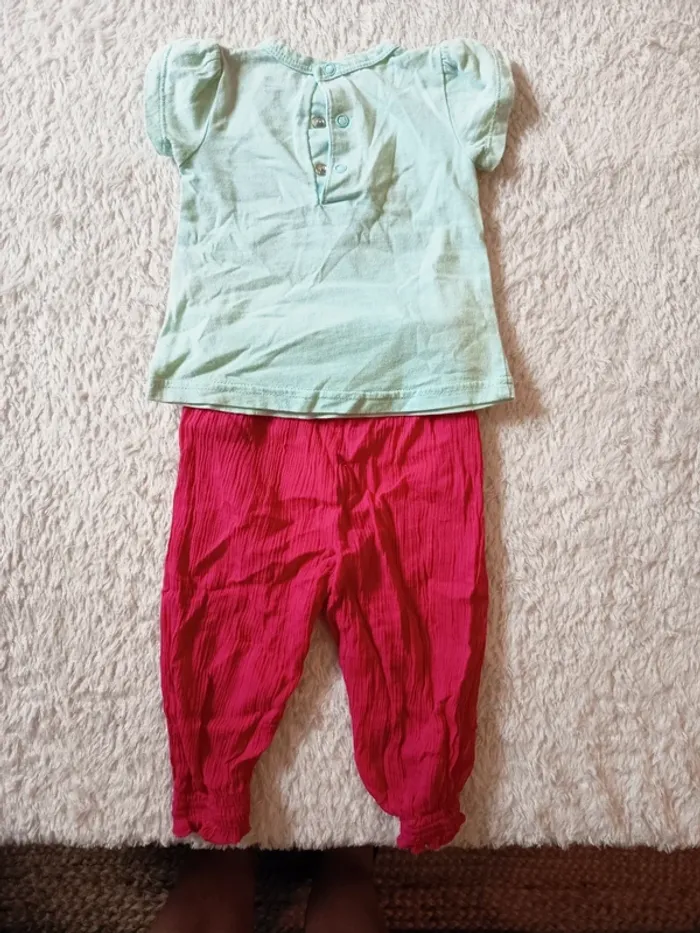 Ensemble t-shirt Bébé Rêve et pantalon léger Graine de rêve en 6M - photo numéro 6