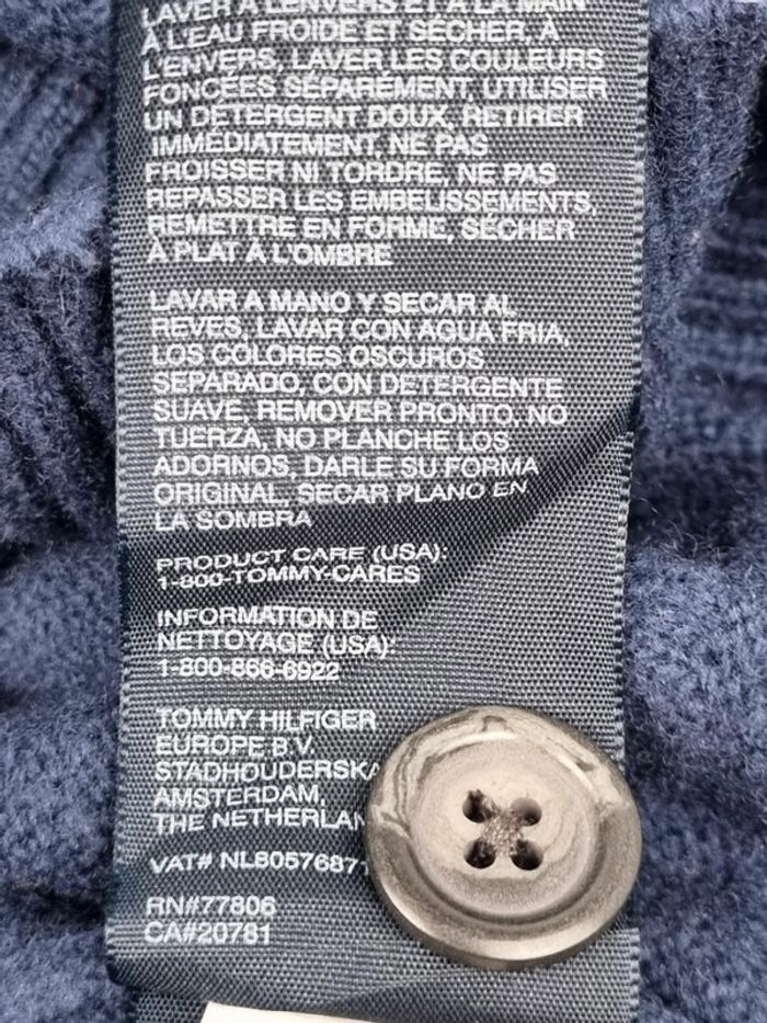 Pull 1/4 boutons Tommy Hilfiger bleu – Taille L Homme (mesures en photos) - photo numéro 7